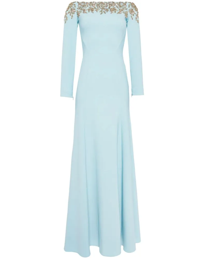 Jenny Packham Kristallverziertes Rosabel Abendkleid Blau