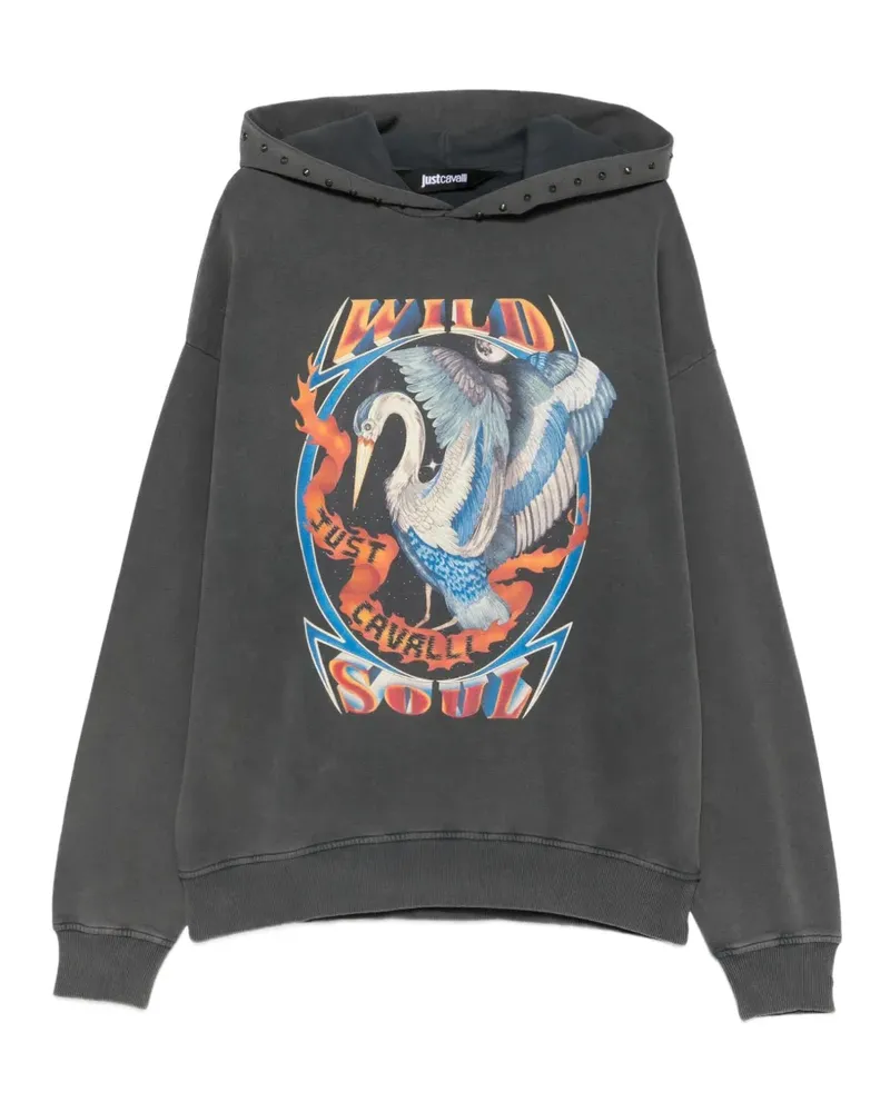Just Cavalli Hoodie mit grafischem Print - Grau Grau