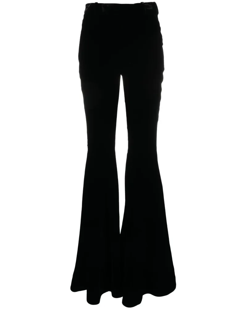 Saint Laurent Ausgestellte High-Waist-Hose - Schwarz Schwarz