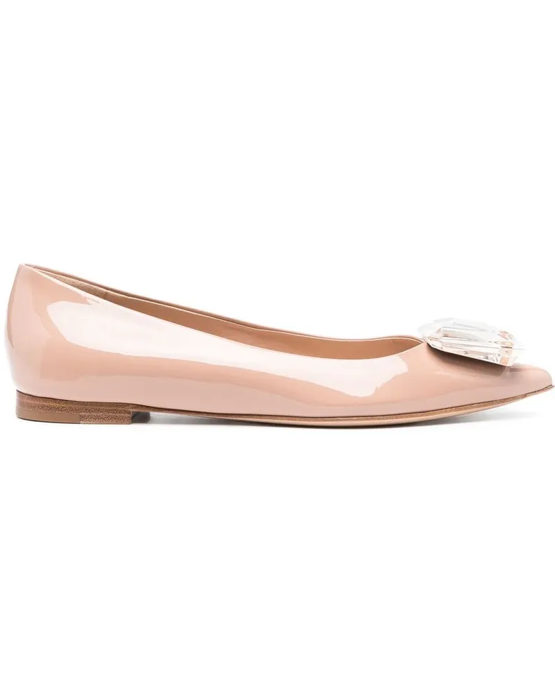 Gianvito Rossi Pumps mit Kristallen 15mm - Nude Nude