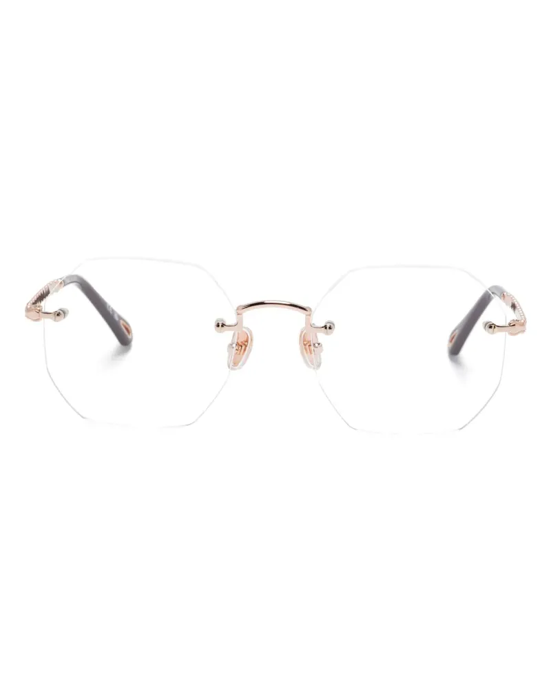 Chloé Sonnenbrille mit sechseckigem Gestell - Gold Gold