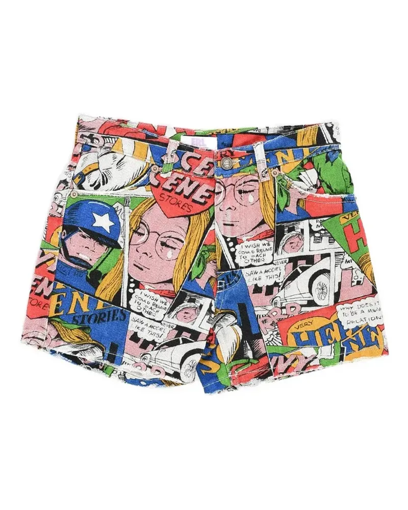 ERL printed denim shorts - Blau Blau