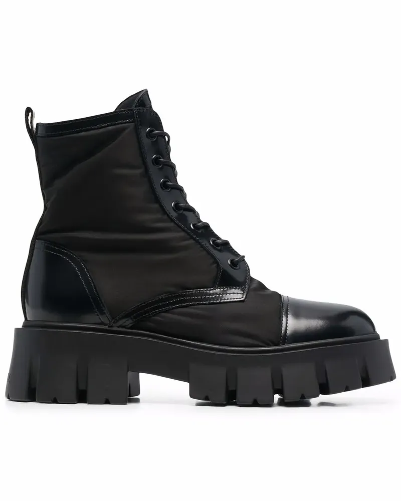 Premiata Schnürstiefel mit dicker Sohle - Schwarz Schwarz