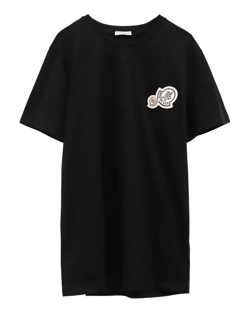 Moncler T-Shirt mit Logo-Applikation - Schwarz Schwarz