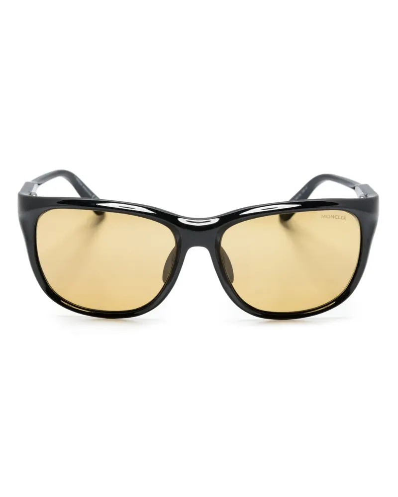 Moncler x FRGMNT Sonnenbrille im Biker-Look - Schwarz Schwarz