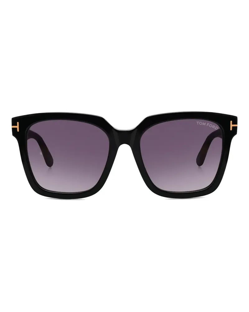 Tom Ford Sonnenbrille mit Oversized-Gestell - Schwarz Schwarz