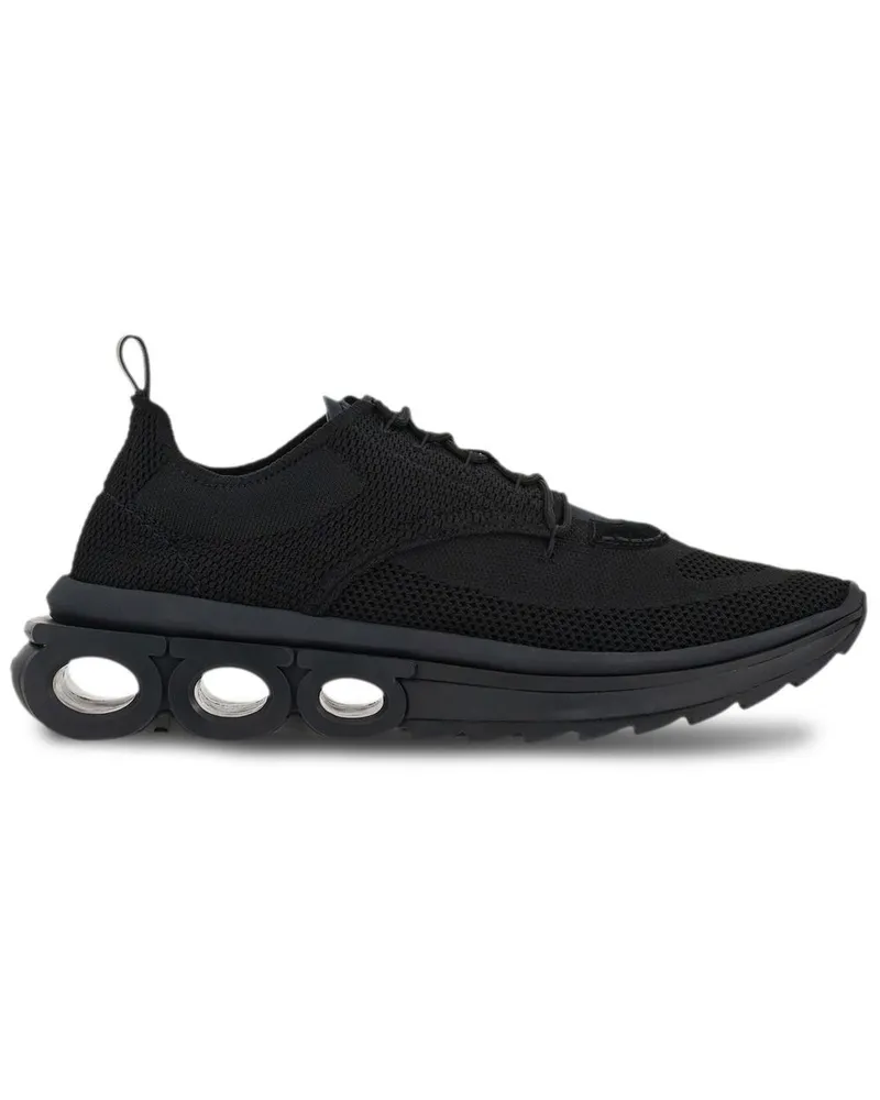 Ferragamo Sneakers mit Gancini-Schild - Schwarz Schwarz