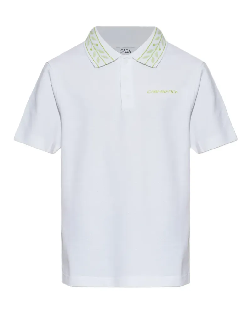 Casablanca Paris embroidered logo polo shirt - Weiß Weiß