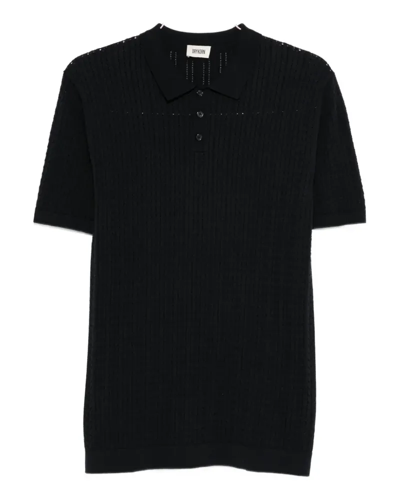 Drykorn Triton cable-knit polo shirt - Blau Blau