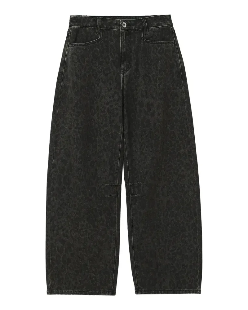 Tout a Coup leopard-print wide-leg jeans - Grau Grau