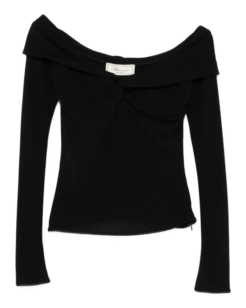 Blumarine Schulterfreies Oberteil mit verdrehter Front - Schwarz Schwarz