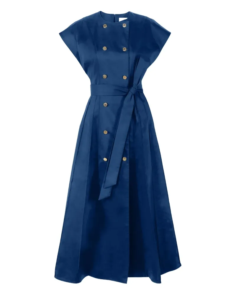 Carolina Herrera New York Doppelreihiges Midikleid - Blau Blau