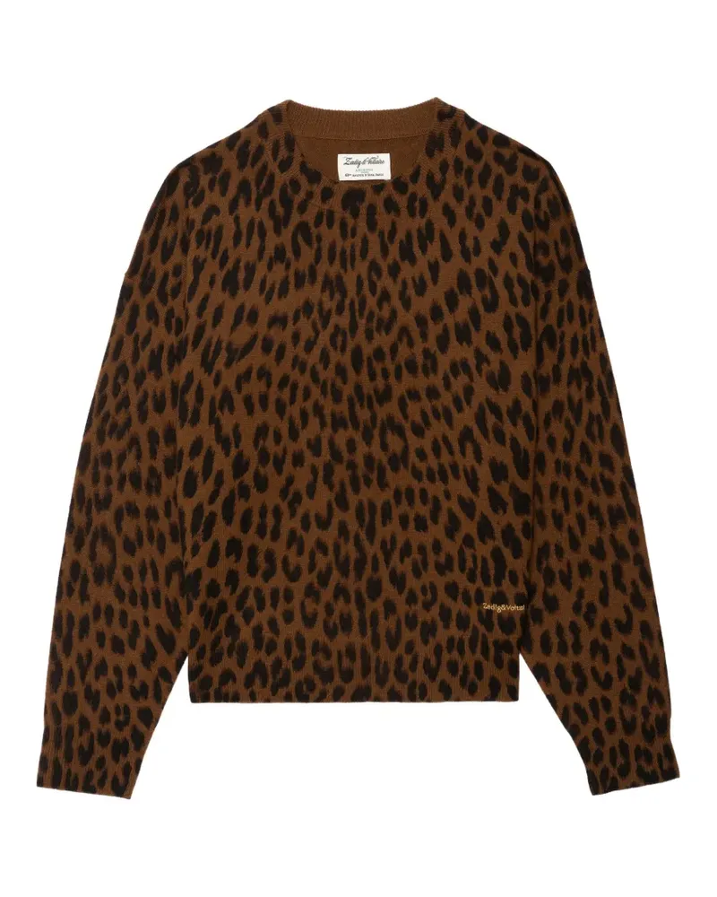 Zadig & Voltaire Soulo LC Pullover mit Leopardenprint - Braun Braun