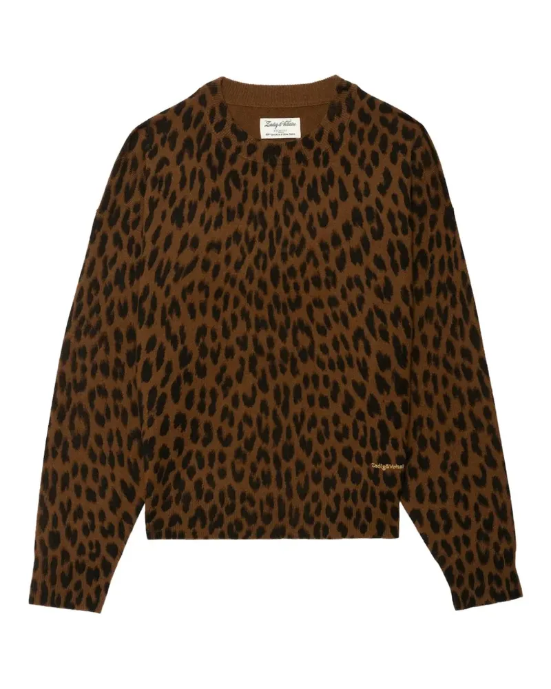 Zadig & Voltaire Soulo LC Pullover mit Leopardenprint - Braun Braun