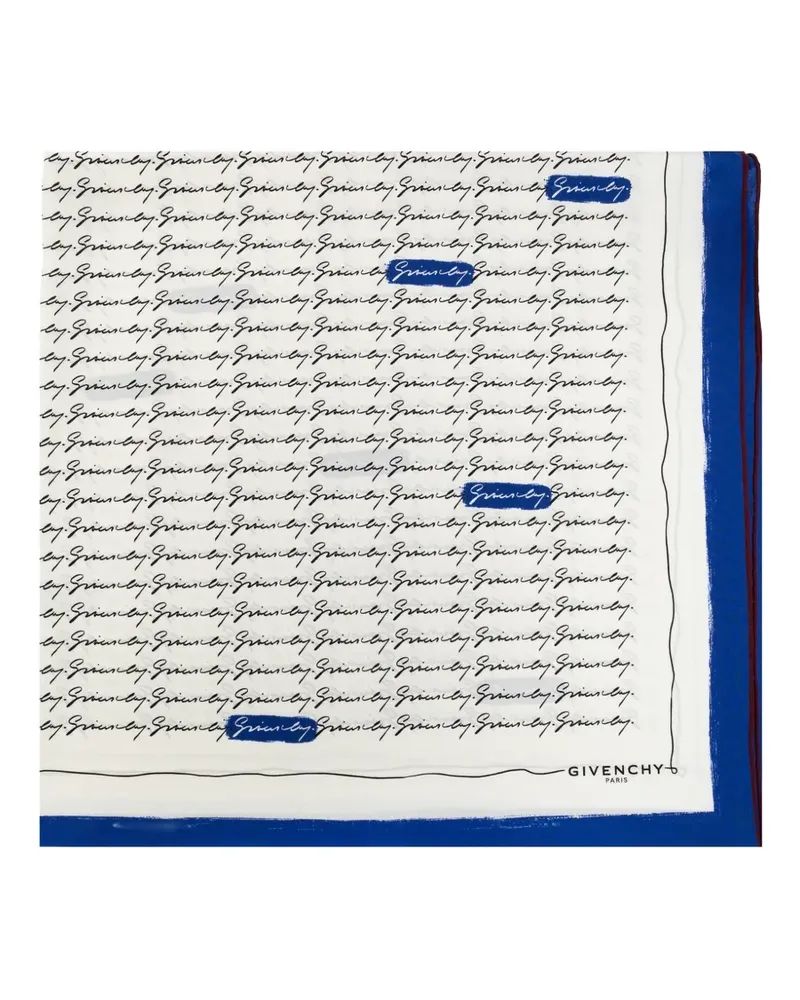 Givenchy logo-pattern silk scarf - Weiß Weiß