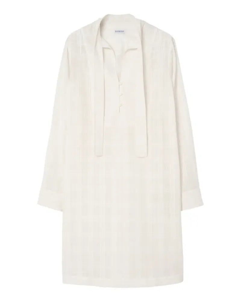 Burberry Baumwollvoile-Kleid mit Karomuster - Nude Nude