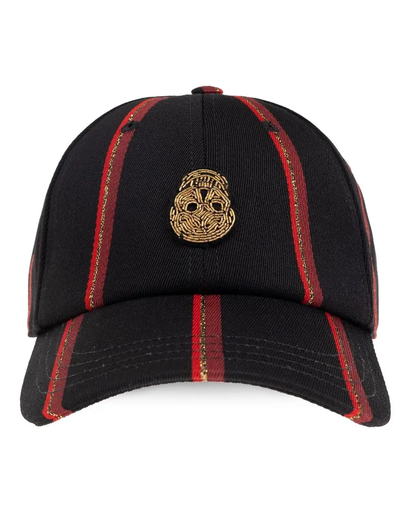 Alexander McQueen Baseballkappe mit Totenkopf-Patch - Schwarz Schwarz