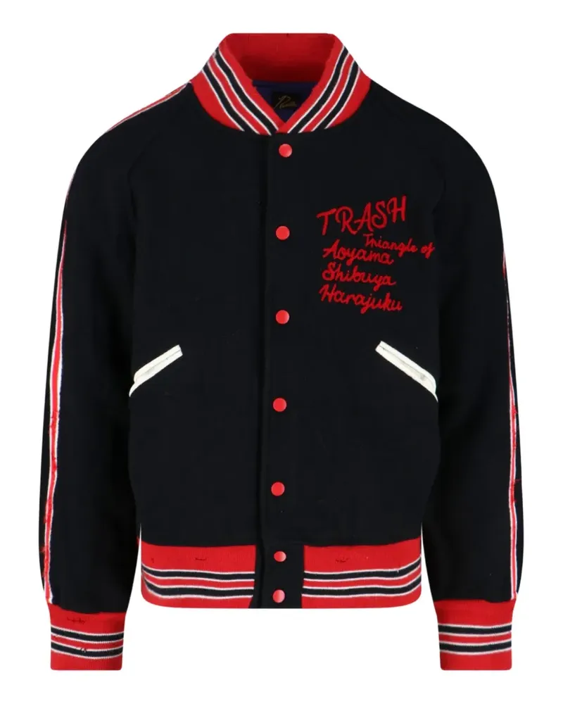 NEEDLES logo-embroidered bomber jacket - Schwarz Schwarz