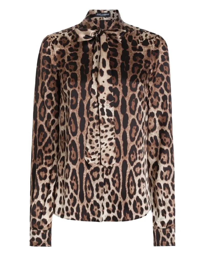Dolce & Gabbana Bluse mit Leoparden-Print - Braun Braun