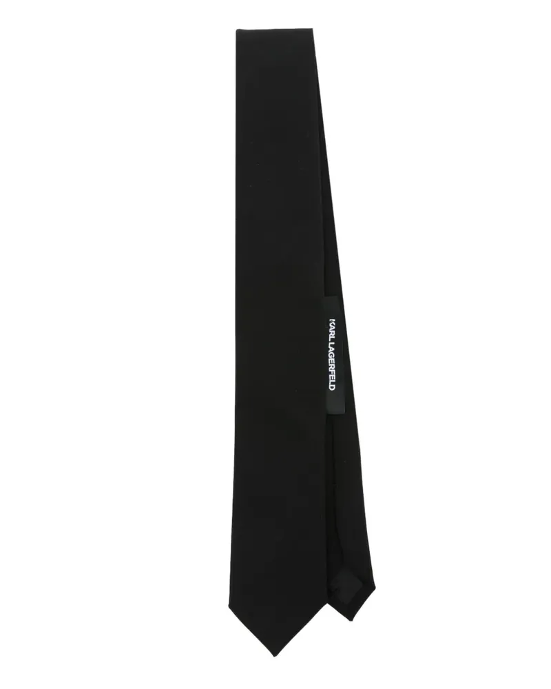 Karl Lagerfeld Krawatte mit Logo-Patch - Schwarz Schwarz