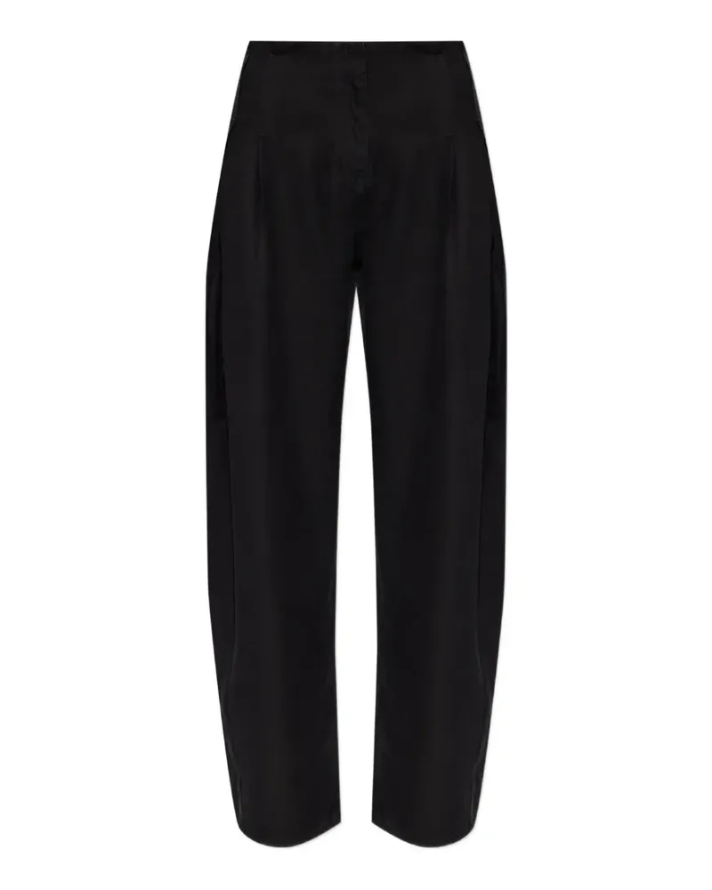IRO pleated-detail wide-leg trousers - Schwarz Schwarz