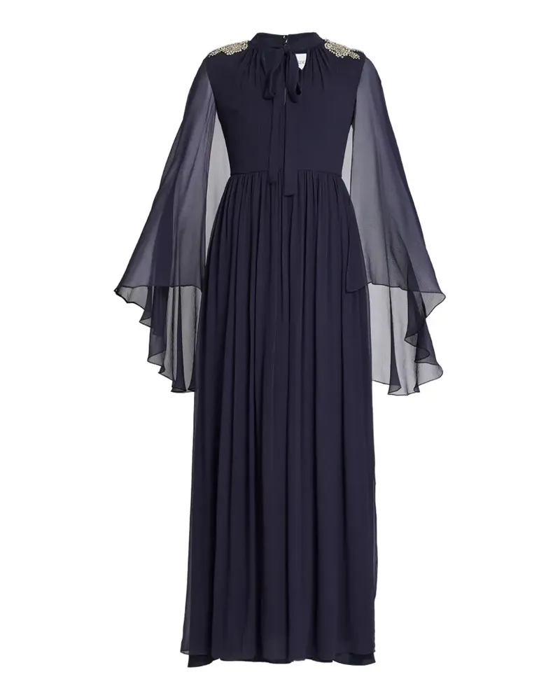 Erdem Verziertes Maxikleid aus Seidencreponne - Blau Blau