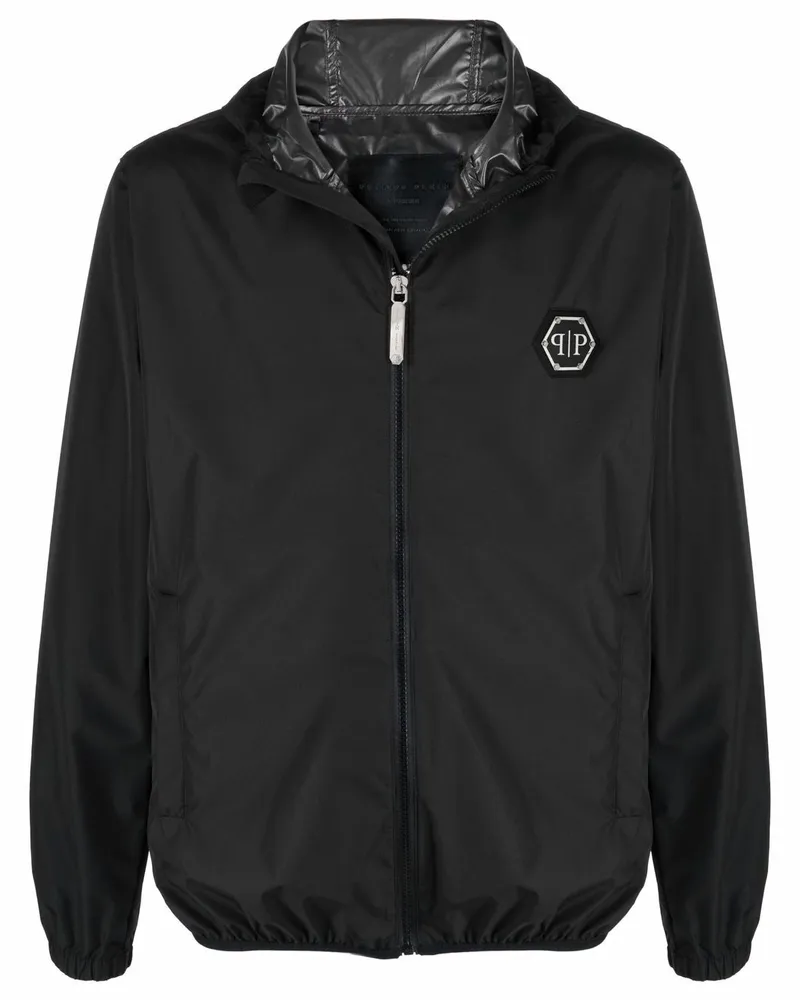 Philipp Plein Windbreaker mit Reißverschluss - Schwarz Schwarz