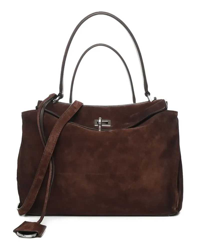 Balenciaga Kleine Rodeo Schultertasche aus Wildleder mit Henkel - Braun Braun