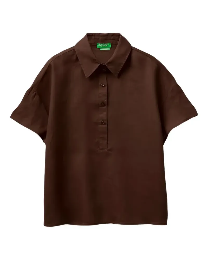 Benetton short-sleeved polo blouse - Braun Braun
