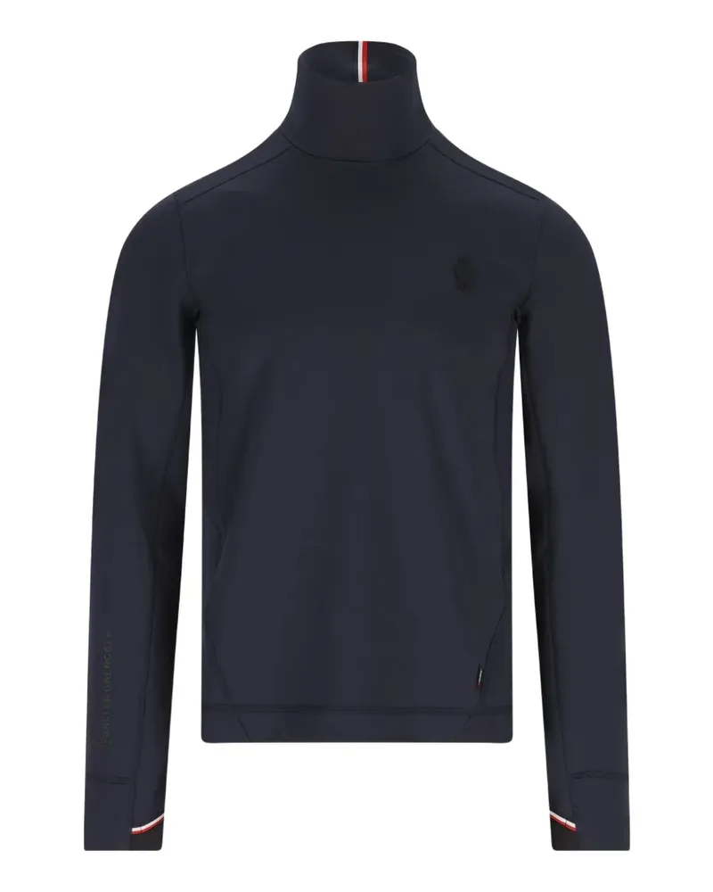 Moncler logo patch turtleneck sweater - Blau Blau
