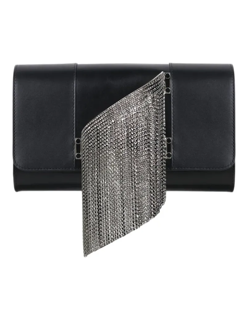 PERRIN PARIS L'Eiffel Cascade Clutch mit Kristallen - Schwarz Schwarz