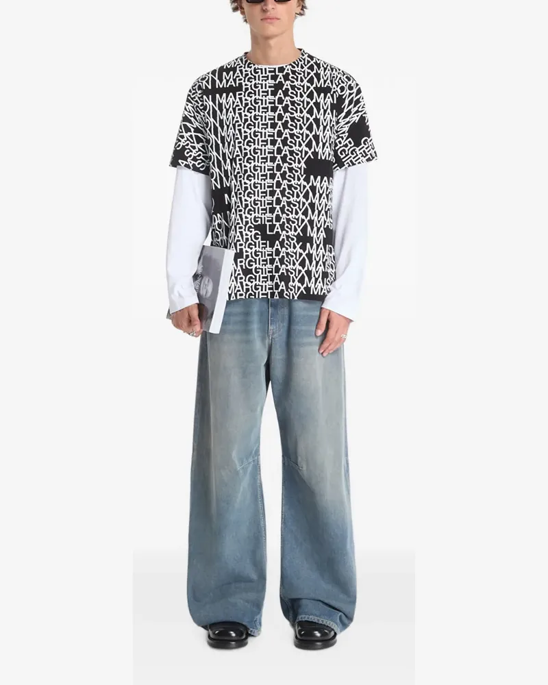 Maison Margiela T-Shirt im Layering-Look - Schwarz Schwarz