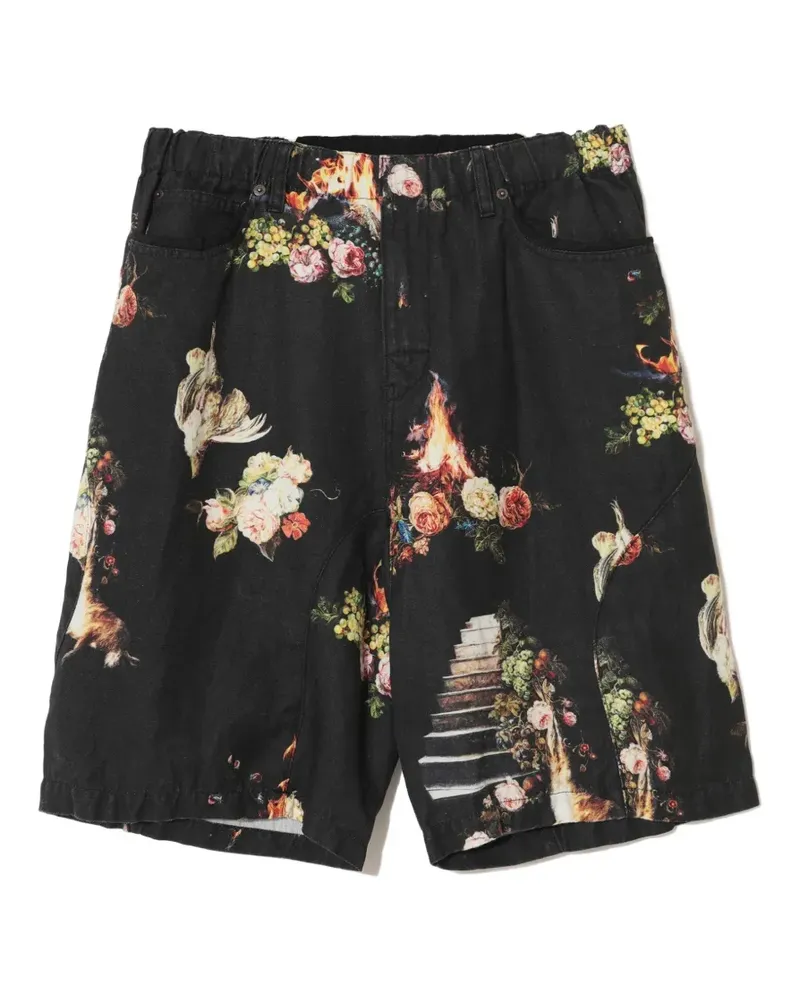 Undercover Emma printed shorts - Schwarz Schwarz