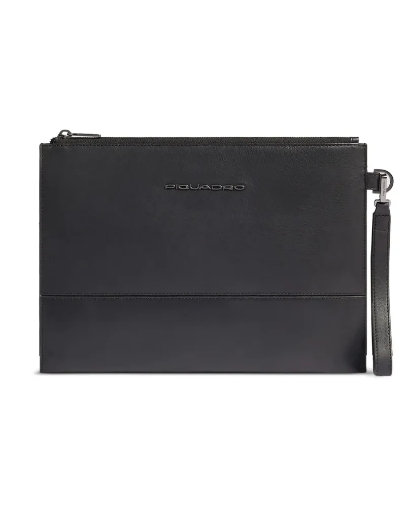 Piquadro Clutch mit Handgelenkschlaufe - Schwarz Schwarz