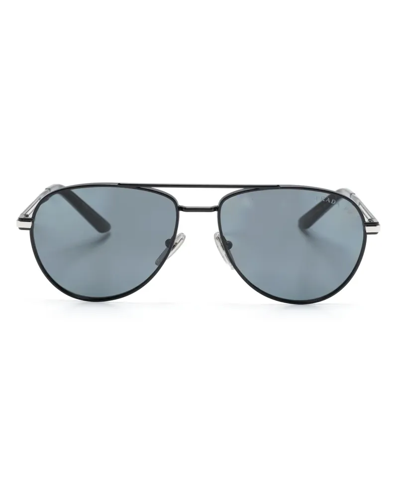 Prada Sonnenbrille mit Logo-Print - Silber Silber