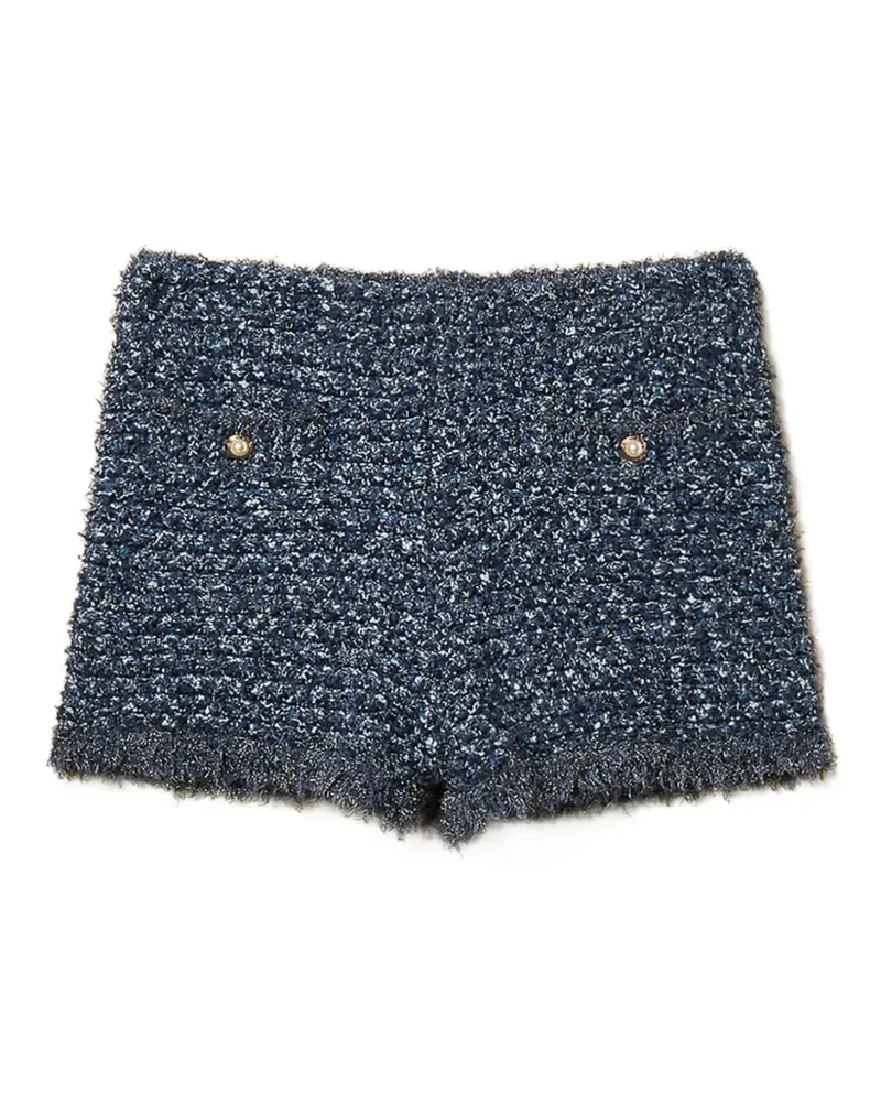 Twin-Set frayed knit shorts - Blau Blau
