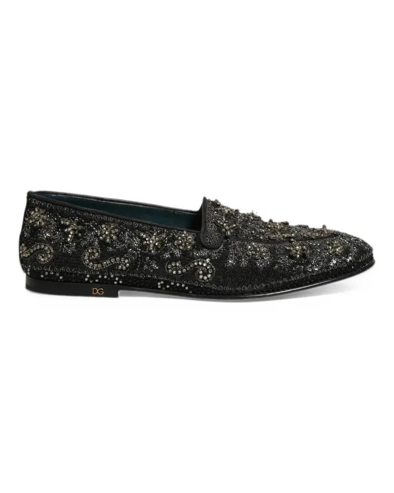 Dolce & Gabbana rhinestone-embellished loafers - Schwarz Schwarz