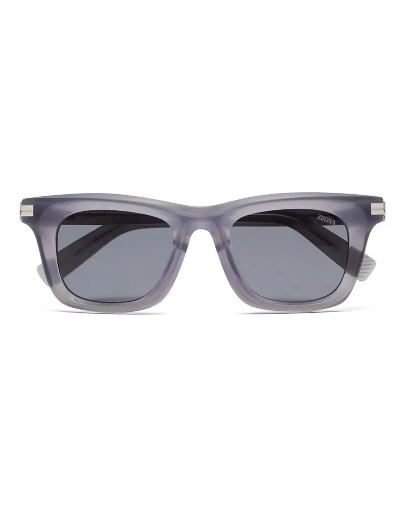 Ermenegildo Zegna Sonnenbrille mit eckigem Gestell - Grau Grau