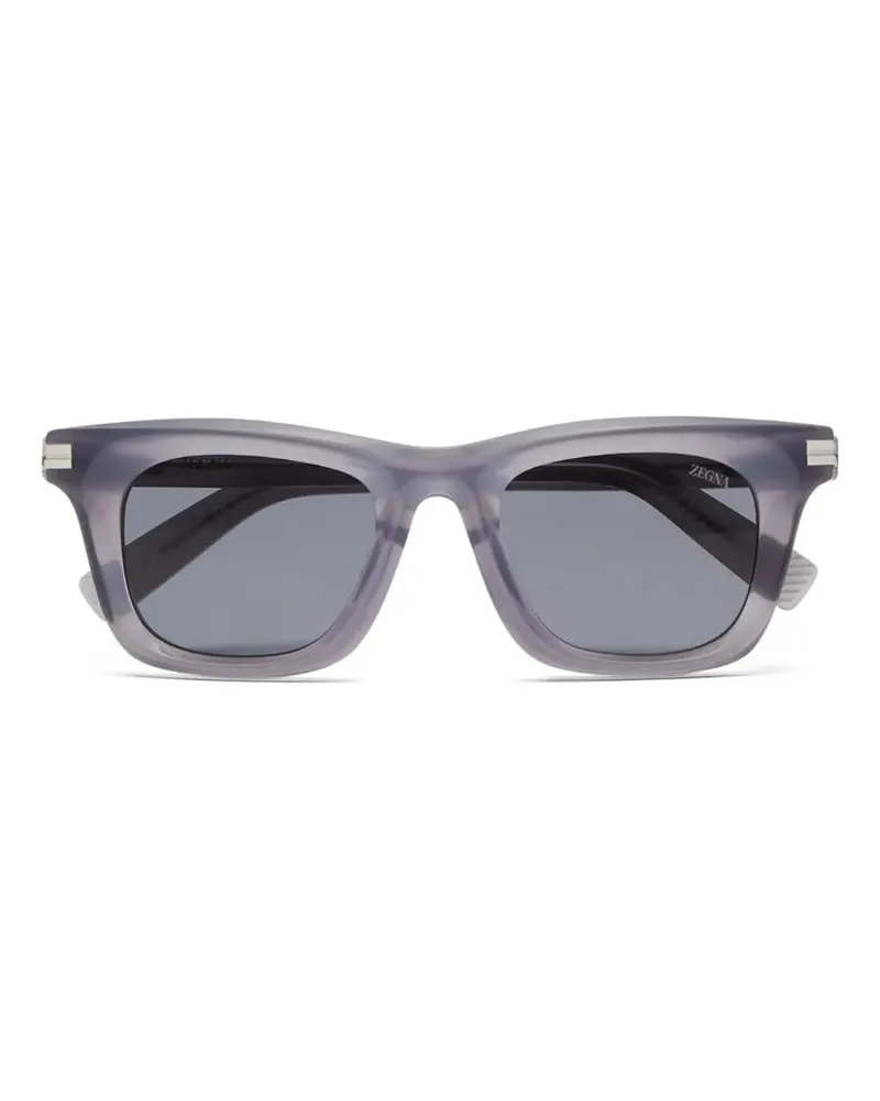 Ermenegildo Zegna Sonnenbrille mit eckigem Gestell - Grau Grau