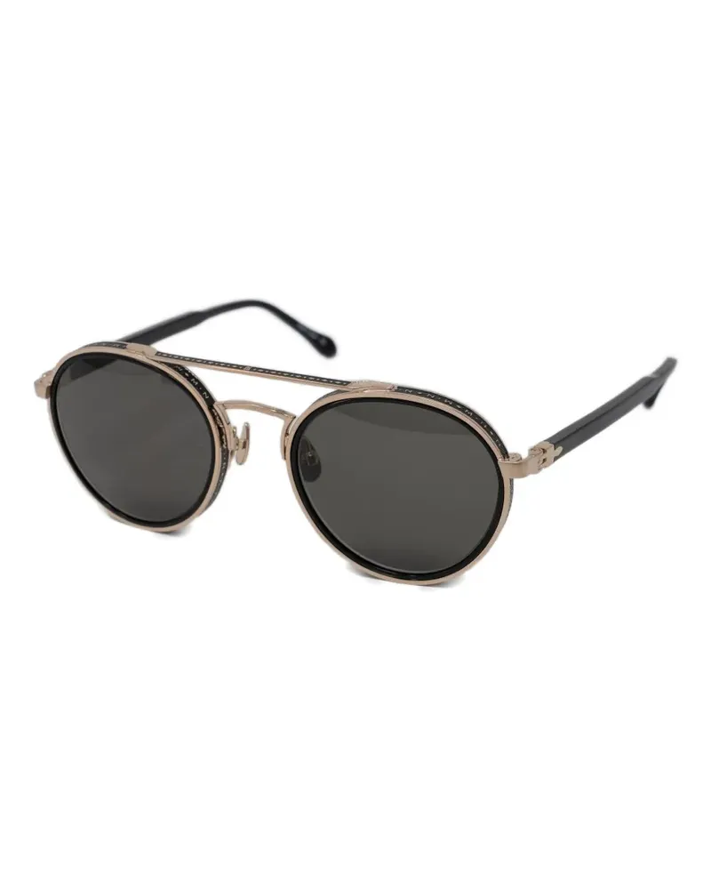 MATSUDA Sonnenbrille mit rundem Gestell - Schwarz Schwarz
