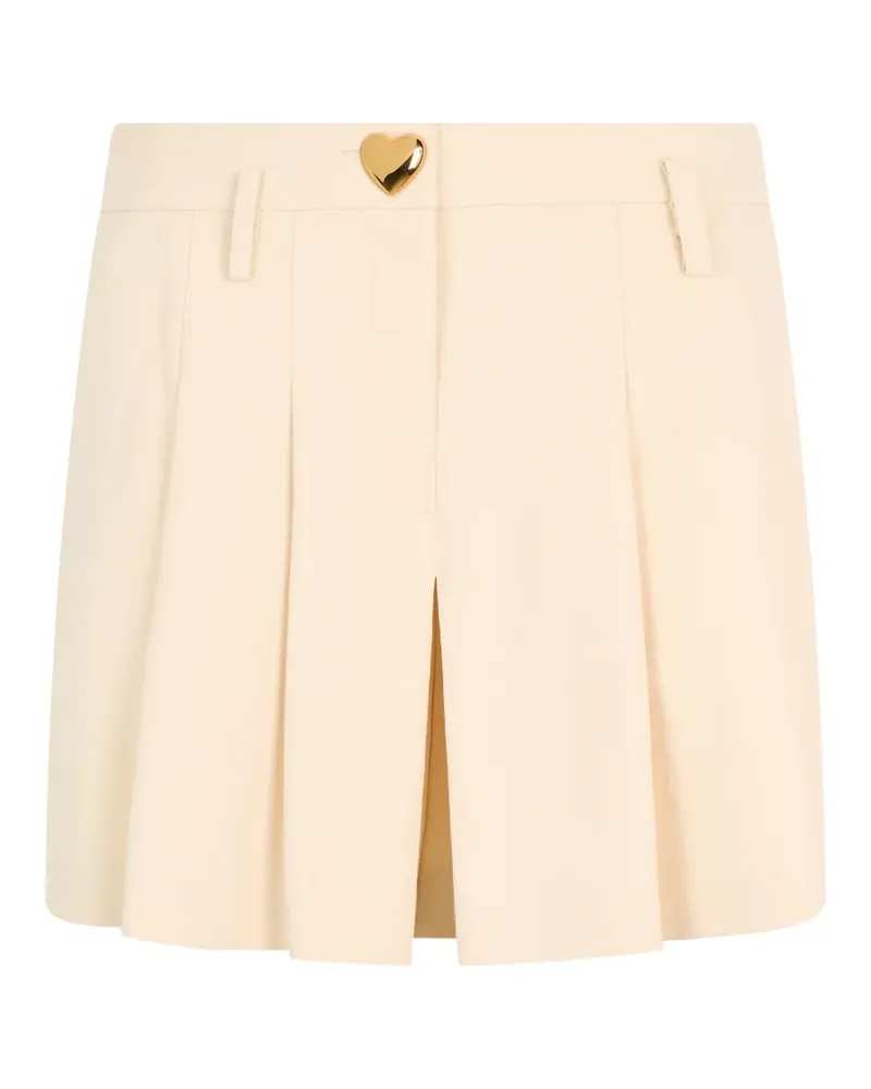 Moschino heart-button pleated-design shorts - Nude Nude