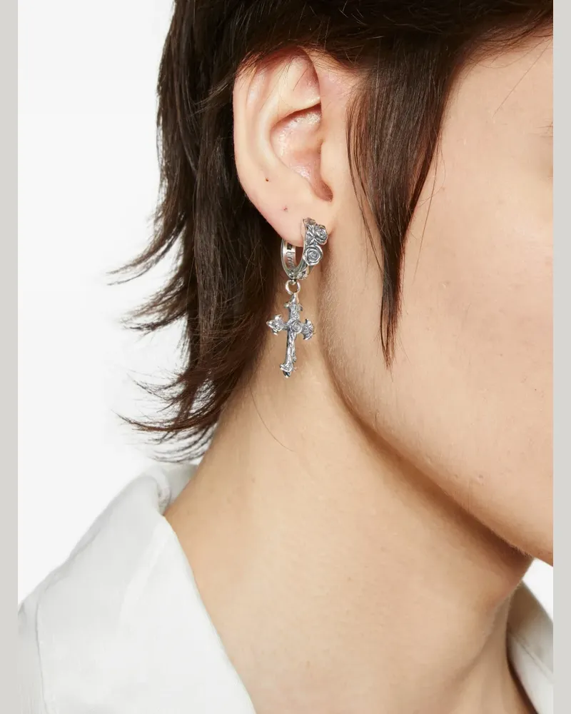 Emanuele Bicocchi Rose Cross earring - Silber Silber