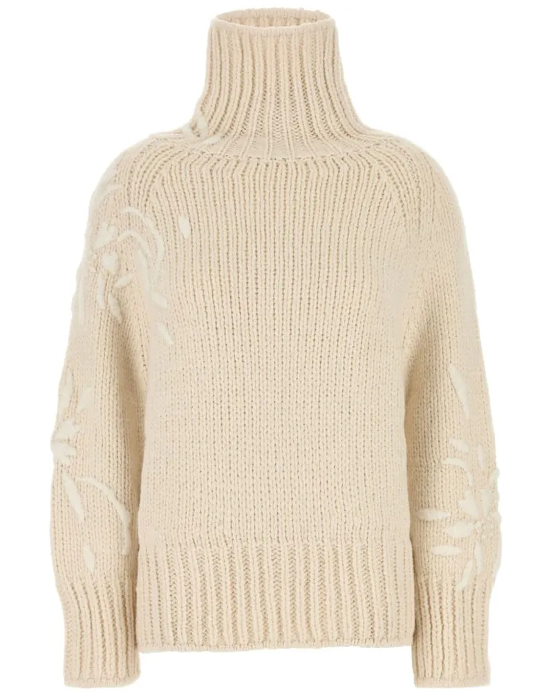 Ermanno Scervino Pullover aus Alpakagemisch mit Stickerei - Nude Nude