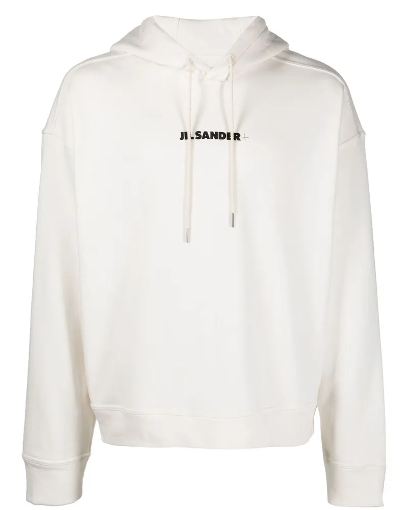 Jil Sander Hoodie mit Logo-Print Nude