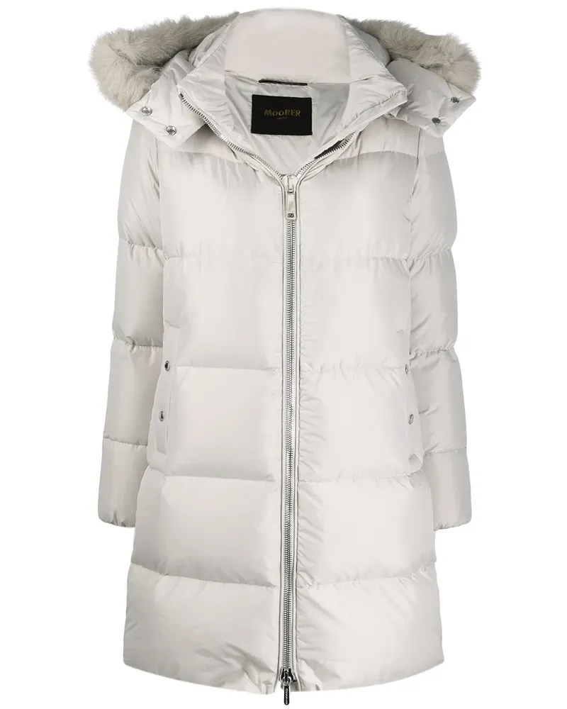 MOORER Daunenmantel mit Kapuze - Nude Nude