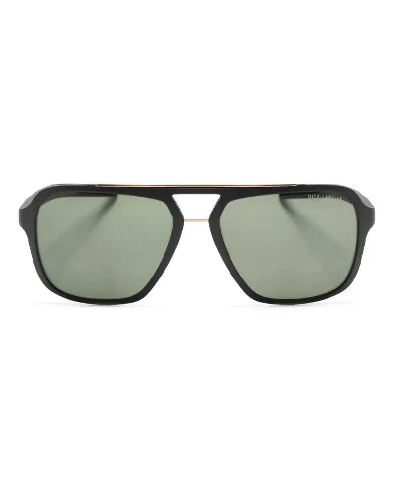 DITA Lancier Sonnenbrille mit eckigem Gestell - Schwarz Schwarz