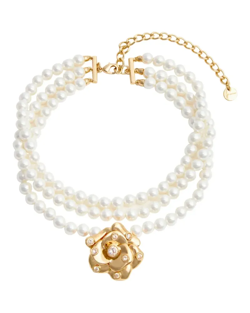 Self-Portrait pearl choker - Weiß Weiß