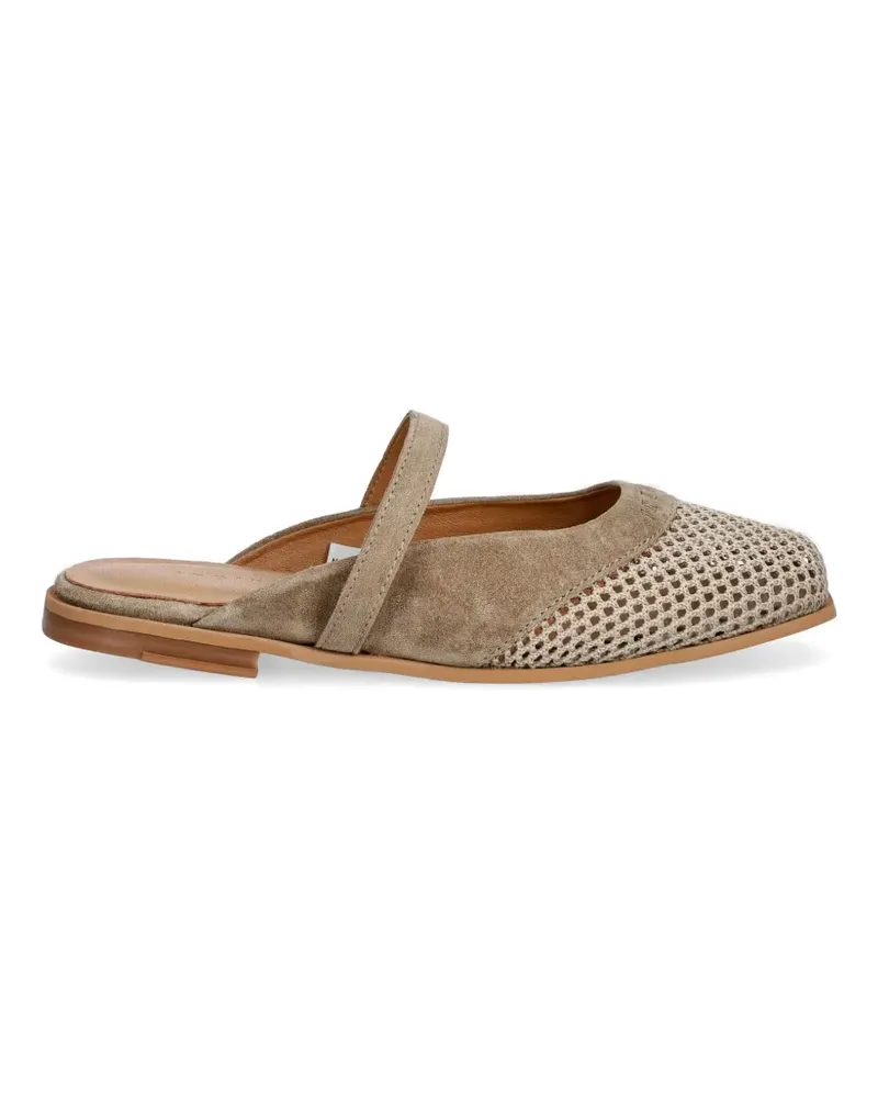 INUIKII Lazy NY crochet-knit-detail mules - Nude Nude