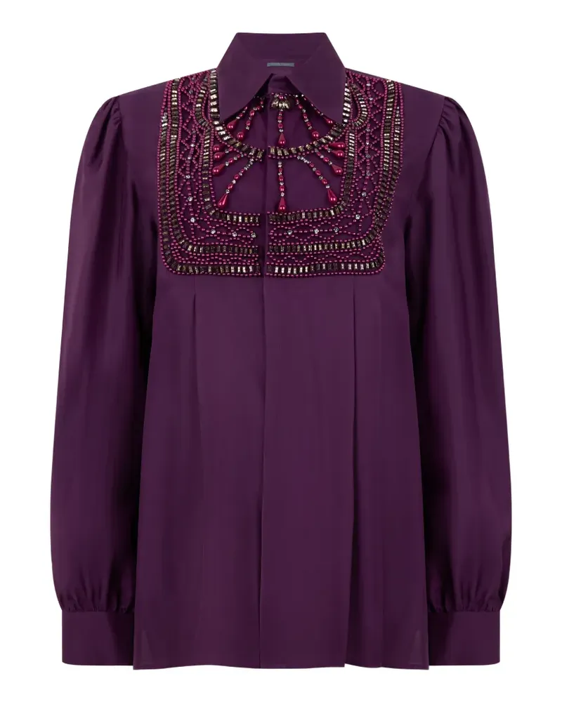 Alberta Ferretti Hemd mit Perlenverzierung - Violett Violett