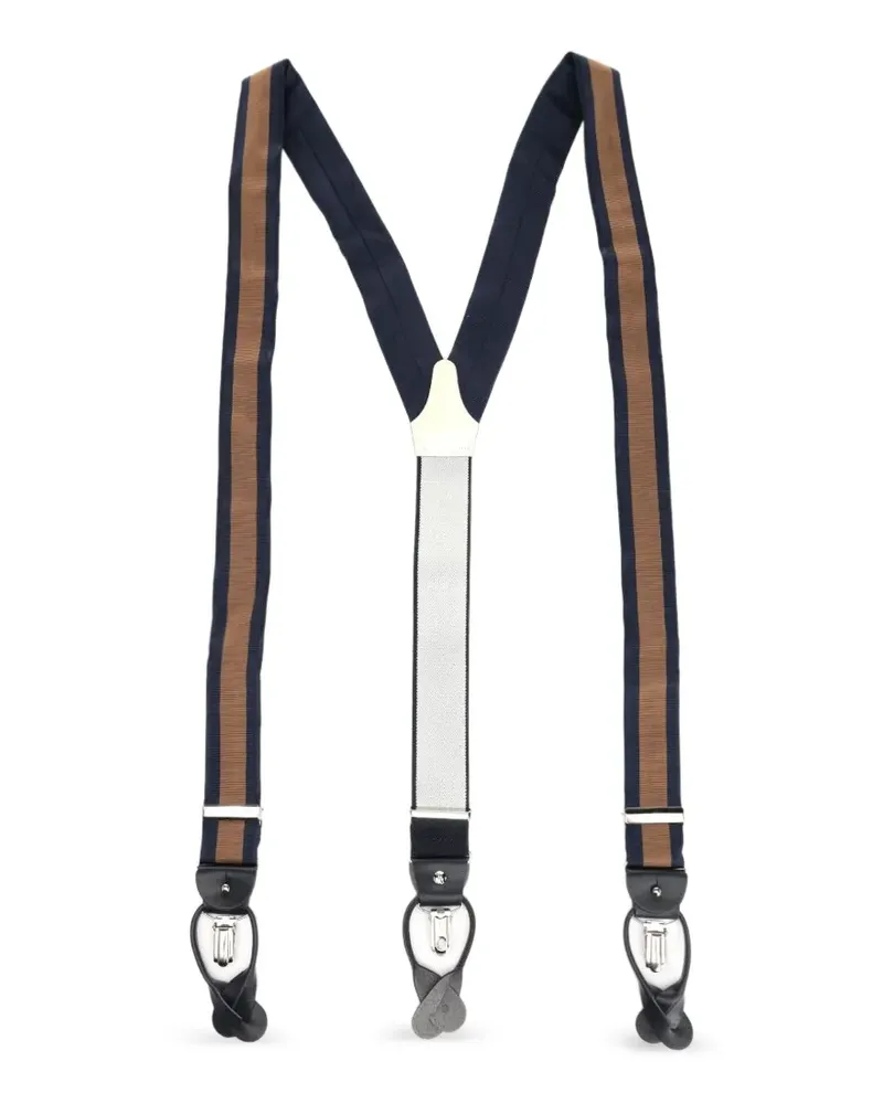 Al Duca D’Aosta 1902 regimental-stripe braces - Nude Nude